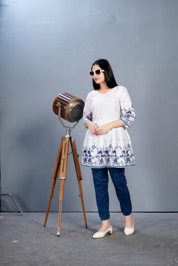 Rasili Nx Maanvii catalog white short kurti online india