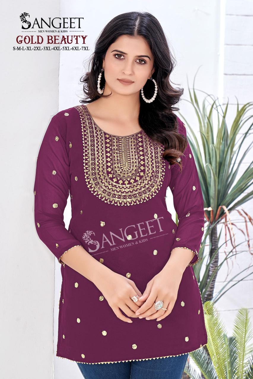 Sangeet Gold Beauty catalog buy short kurtis online india