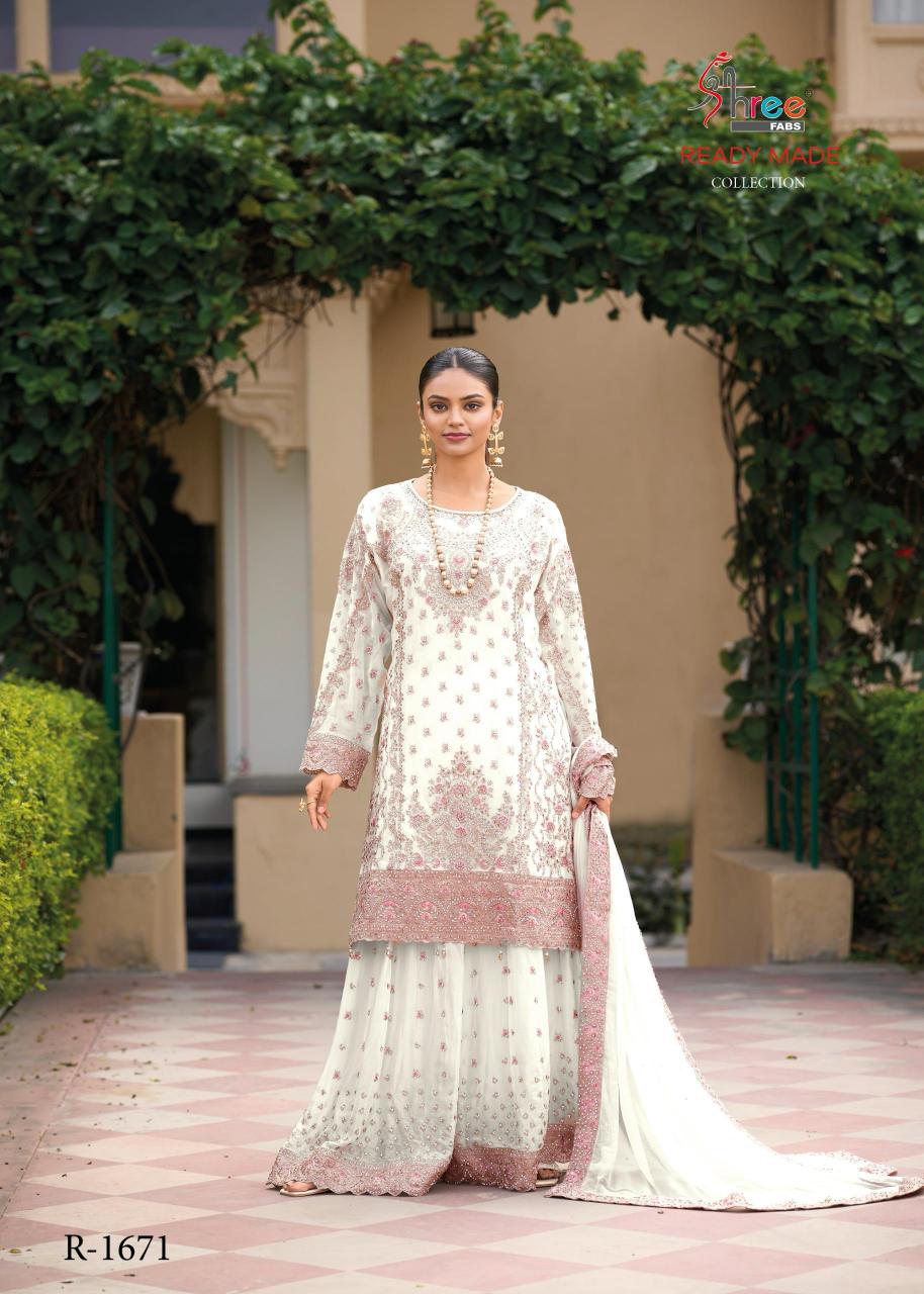 Shree Fabs 1671 catalog white punjabi suit pakistani