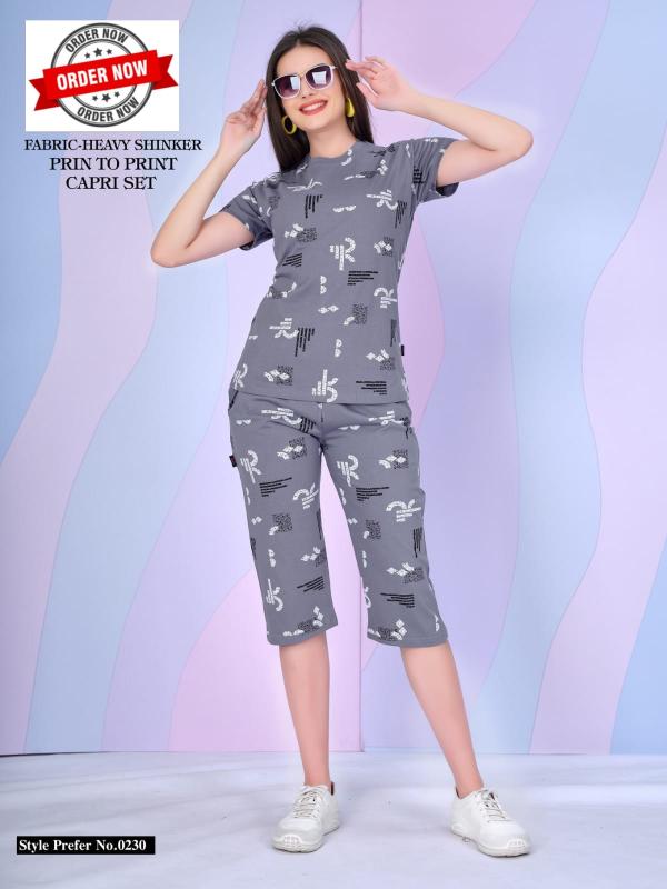 Summer Special VOL.#AT0230 catalog Print Capri Night Suit