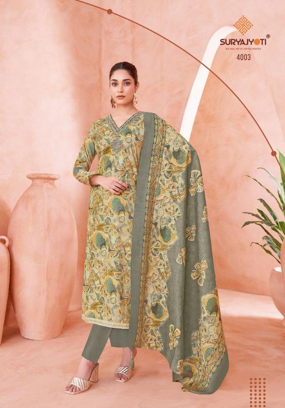 SuryaJyoti Kora Vol-04 - Dress Material  - Wholeasale Catalog