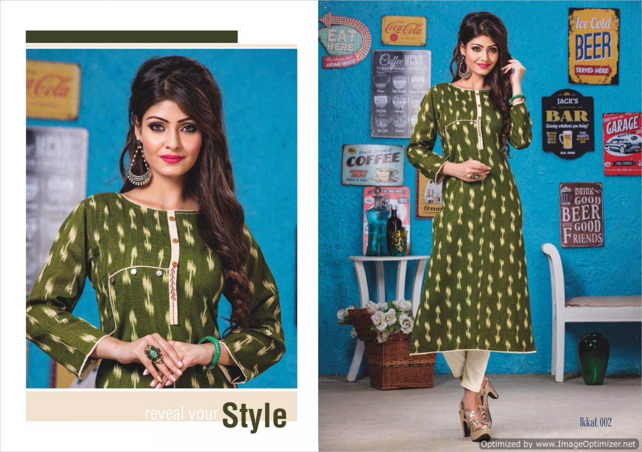 Kanasu Ikkat Cotton Designer Kurti Catalogue