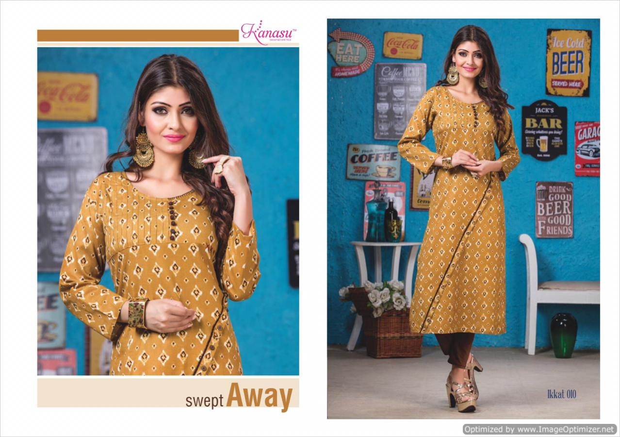 Kanasu Ikkat Cotton Designer Kurti Catalogue