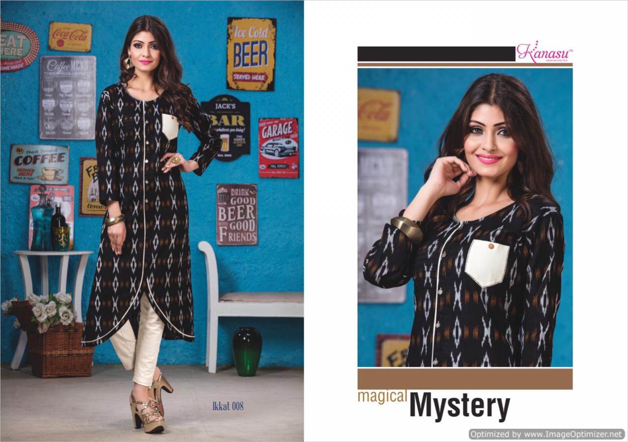 Kanasu Ikkat Cotton Designer Kurti Catalogue