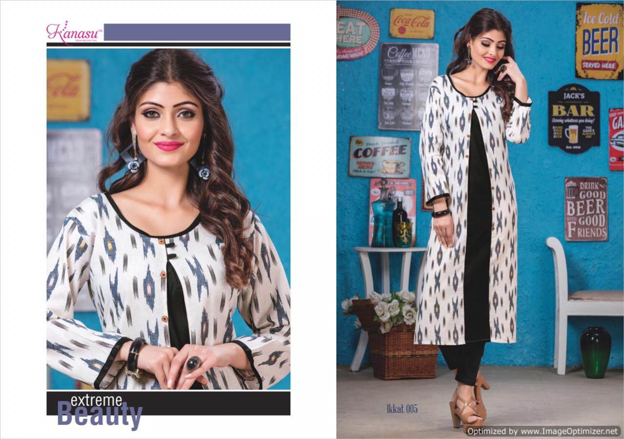 Kanasu Ikkat Cotton Designer Kurti Catalogue