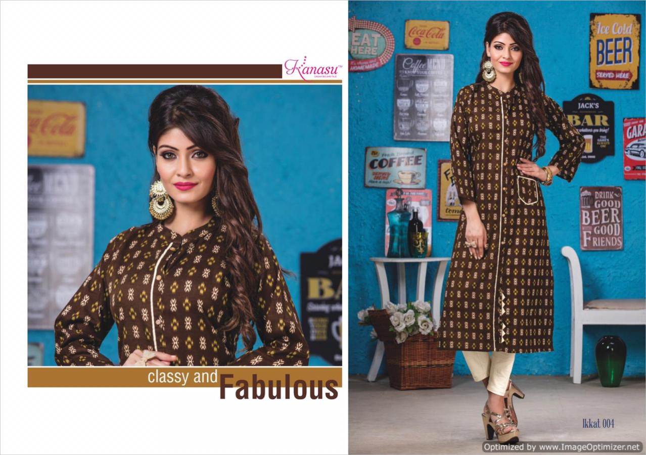 Kanasu Ikkat Cotton Designer Kurti Catalogue