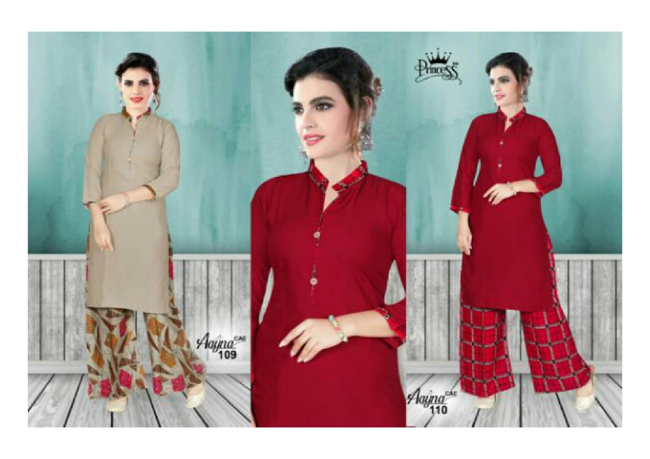 Aayna Jagdamba Export Designer Kurti With Palazzo Catalogue