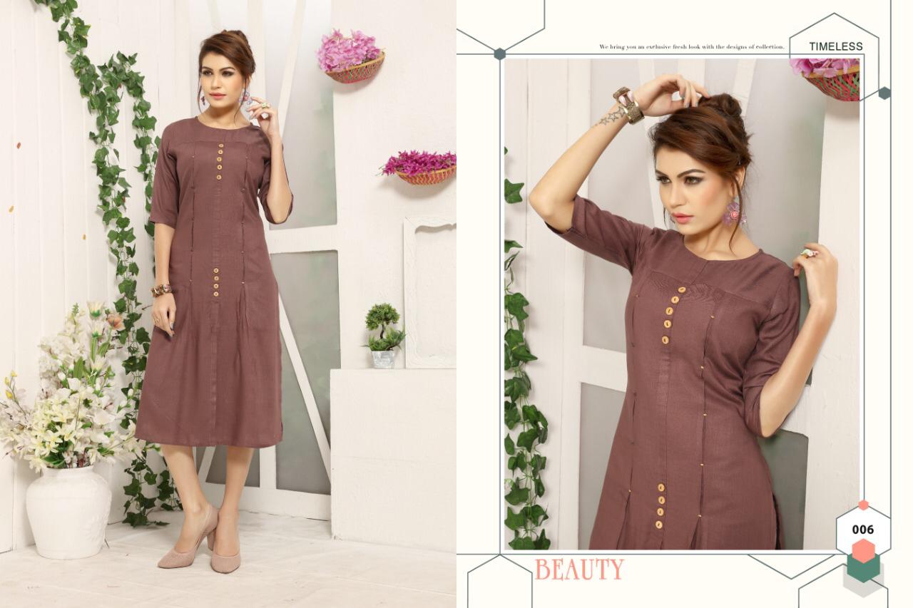 Gallberry Colors Rayon Slub Straight Kurti Catalogue