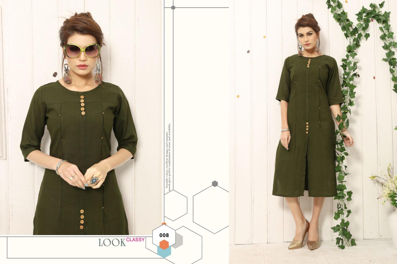 Gallberry Colors Rayon Slub Straight Kurti Catalogue