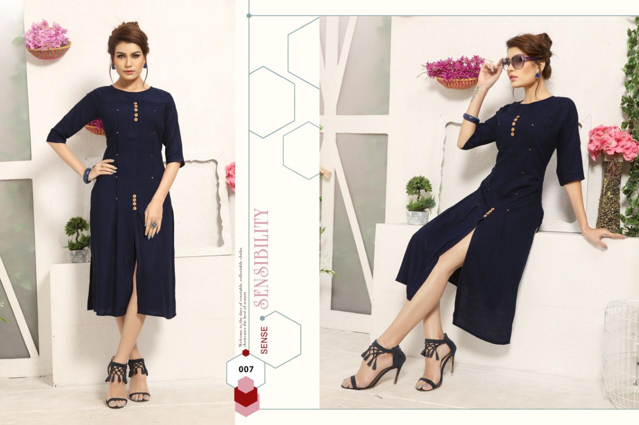 Gallberry Colors Rayon Slub Straight Kurti Catalogue