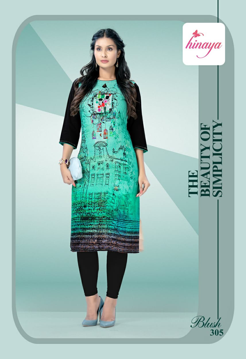 Hinaya By Blush Vol 3 Digital Printed Kurti Catalogue