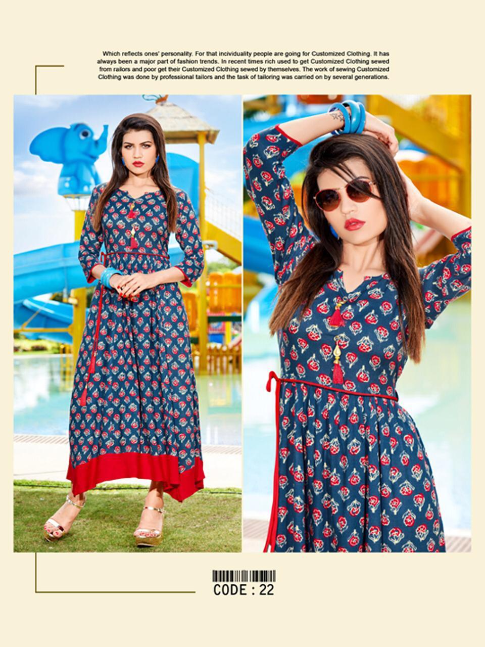 Simi Vol 2 By Krisha Fashion 14kg Heavy Rayon Party Wear Kurti Collections