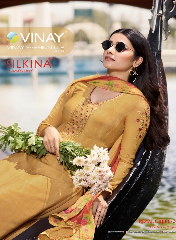 Silkina Royal Crepe 26 By Vinay Fashion Churidar Salwar Kameez Catalogue