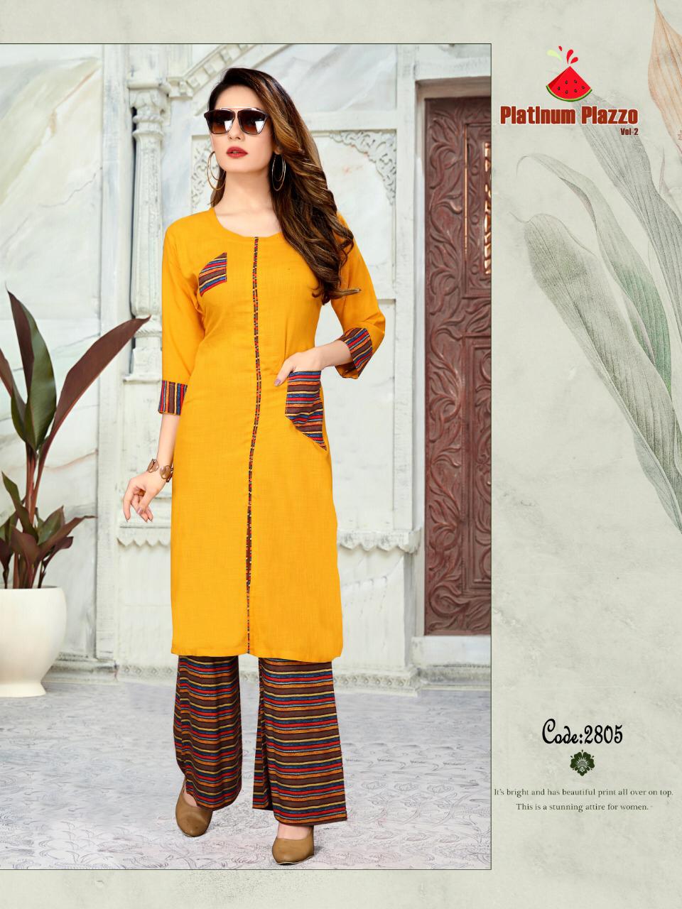 Platinum Plazzo Vol 2 By Watermelon Designer Kurti Catalogue