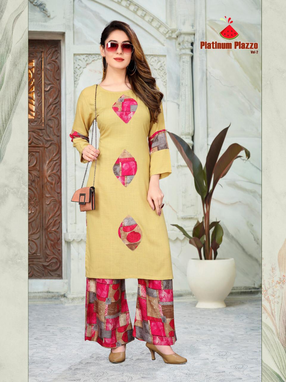 Platinum Plazzo Vol 2 By Watermelon Designer Kurti Catalogue