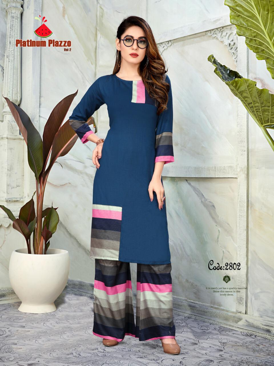 Platinum Plazzo Vol 2 By Watermelon Designer Kurti Catalogue