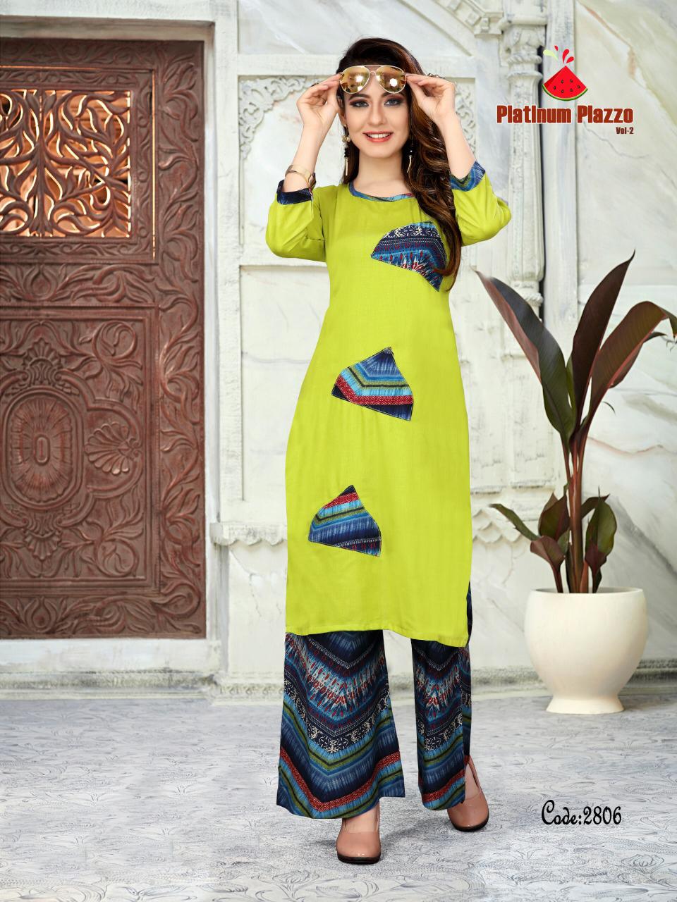 Platinum Plazzo Vol 2 By Watermelon Designer Kurti Catalogue