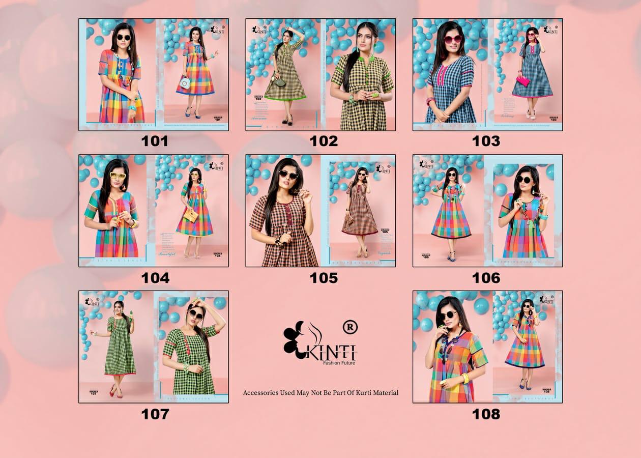 Handloom Checks By Kinti Fashion Printed Causal Wear Kurtis Catalogue