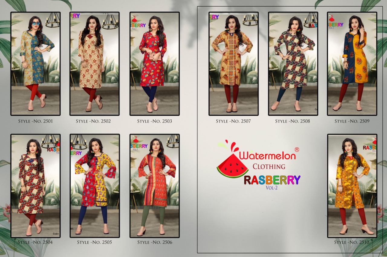 Rasberry-2 By Watermelon Casual Kurtis Wholesale