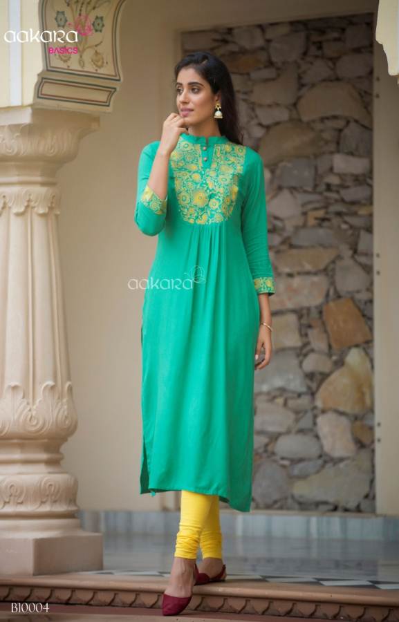 Basics Vol 10 By Aakara Straight Style Kurti Collection