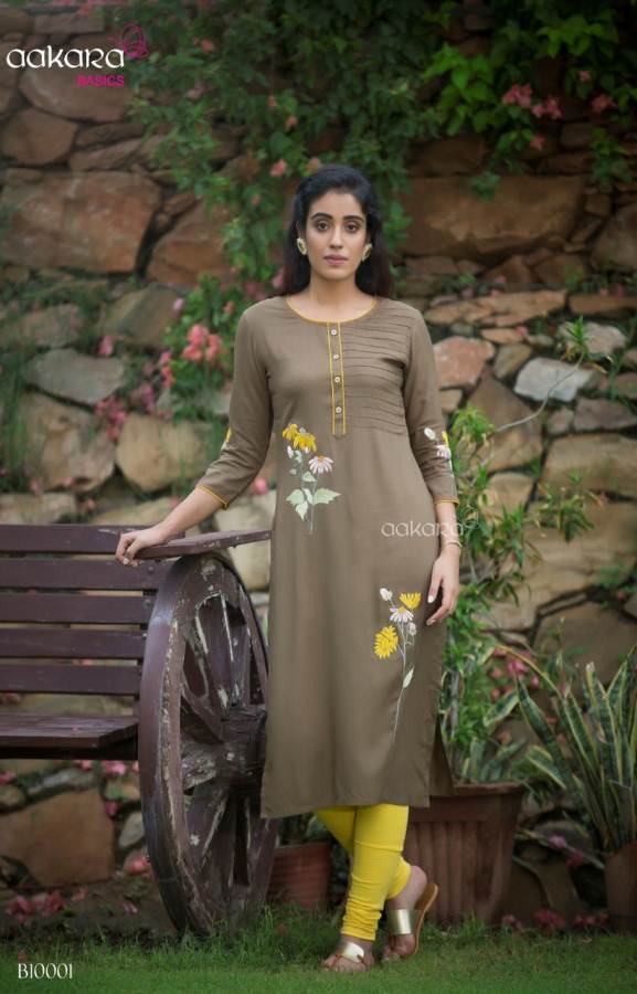 Basics Vol 10 By Aakara Straight Style Kurti Collection