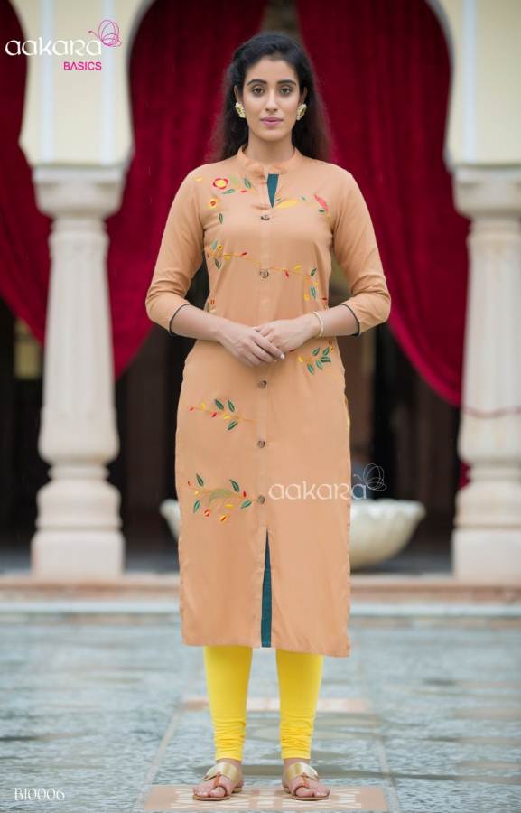 Basics Vol 10 By Aakara Straight Style Kurti Collection