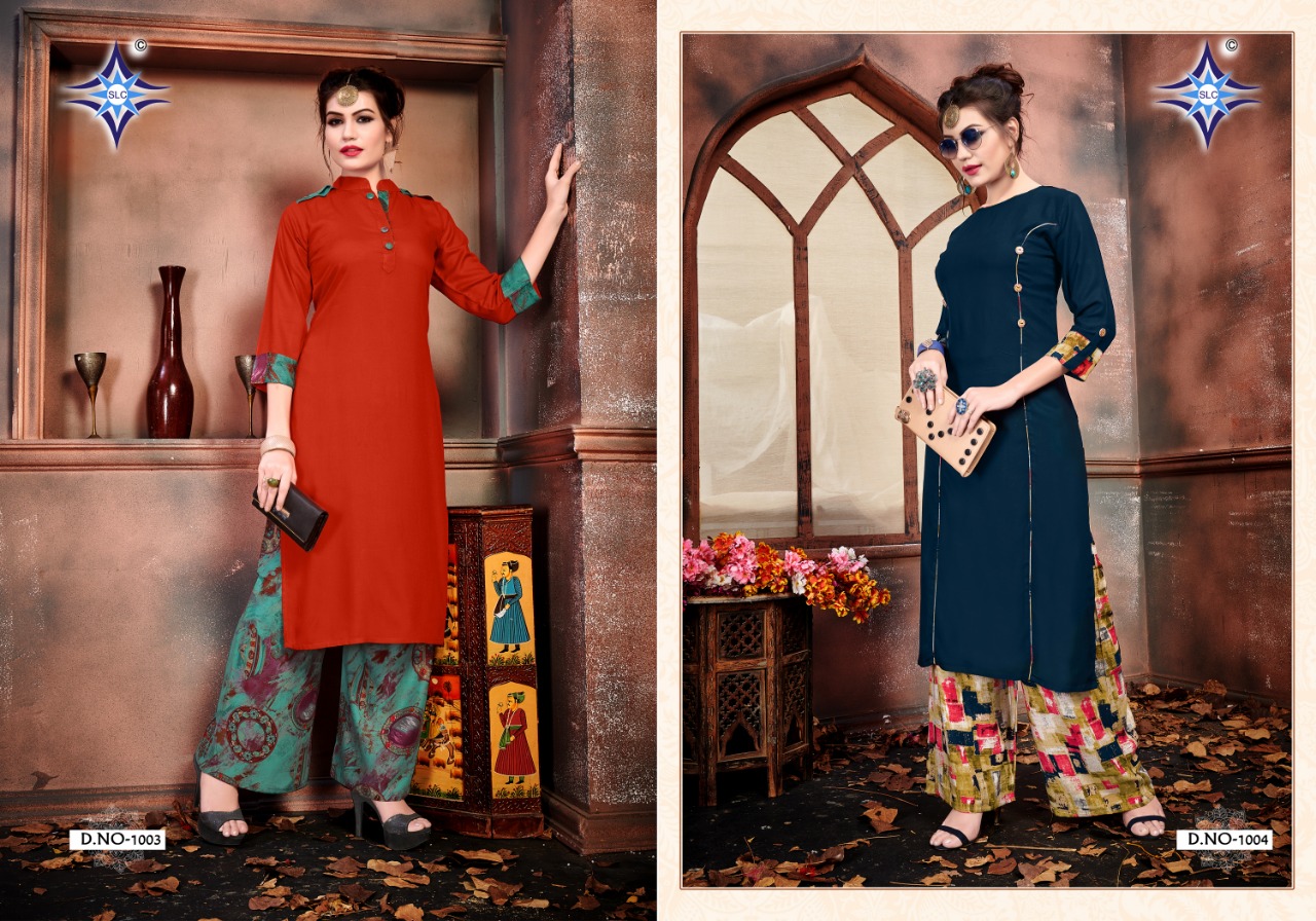 Slc By Femina Designser Wear Kurtis With Plazzzo Collection