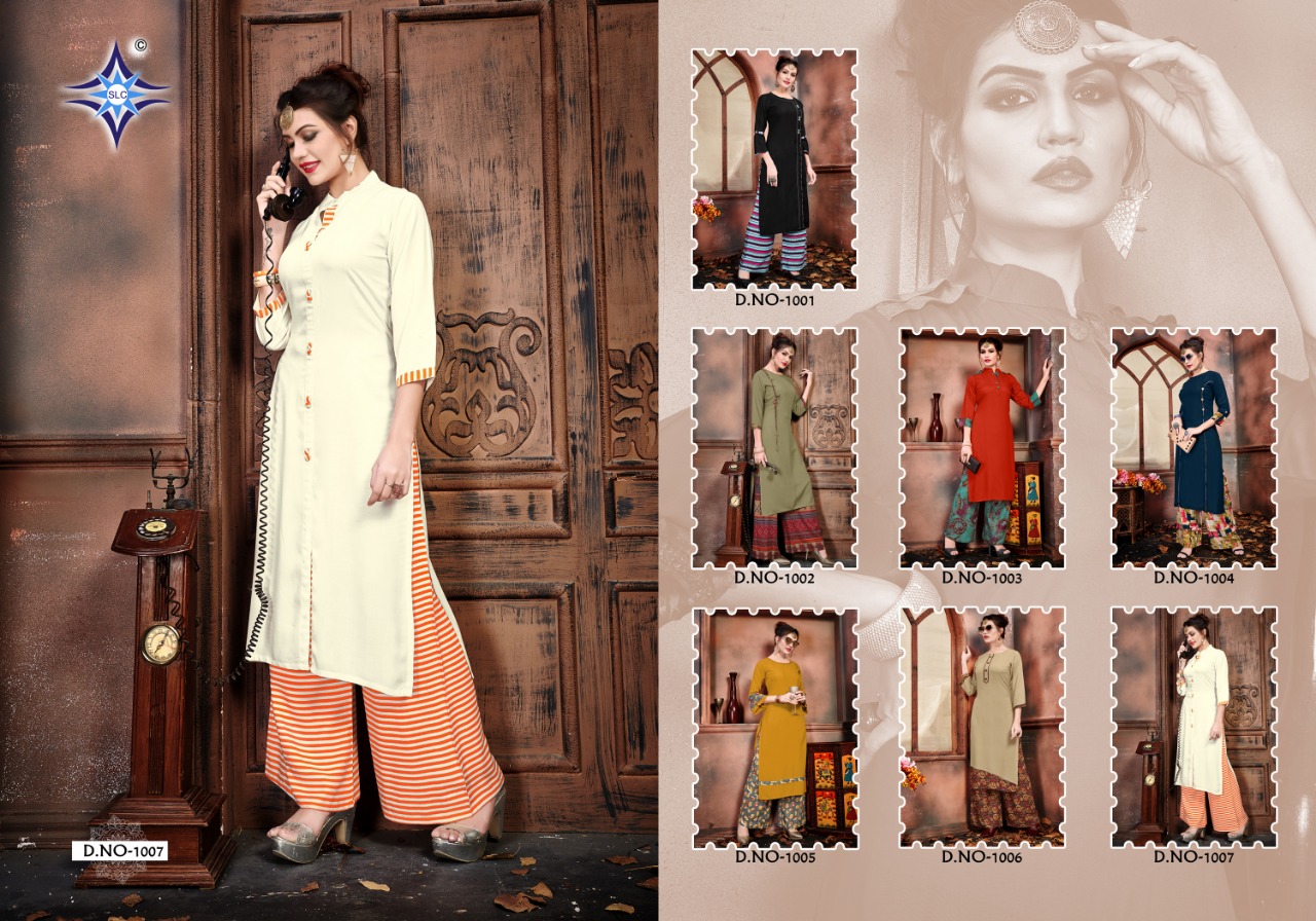 Slc By Femina Designser Wear Kurtis With Plazzzo Collection