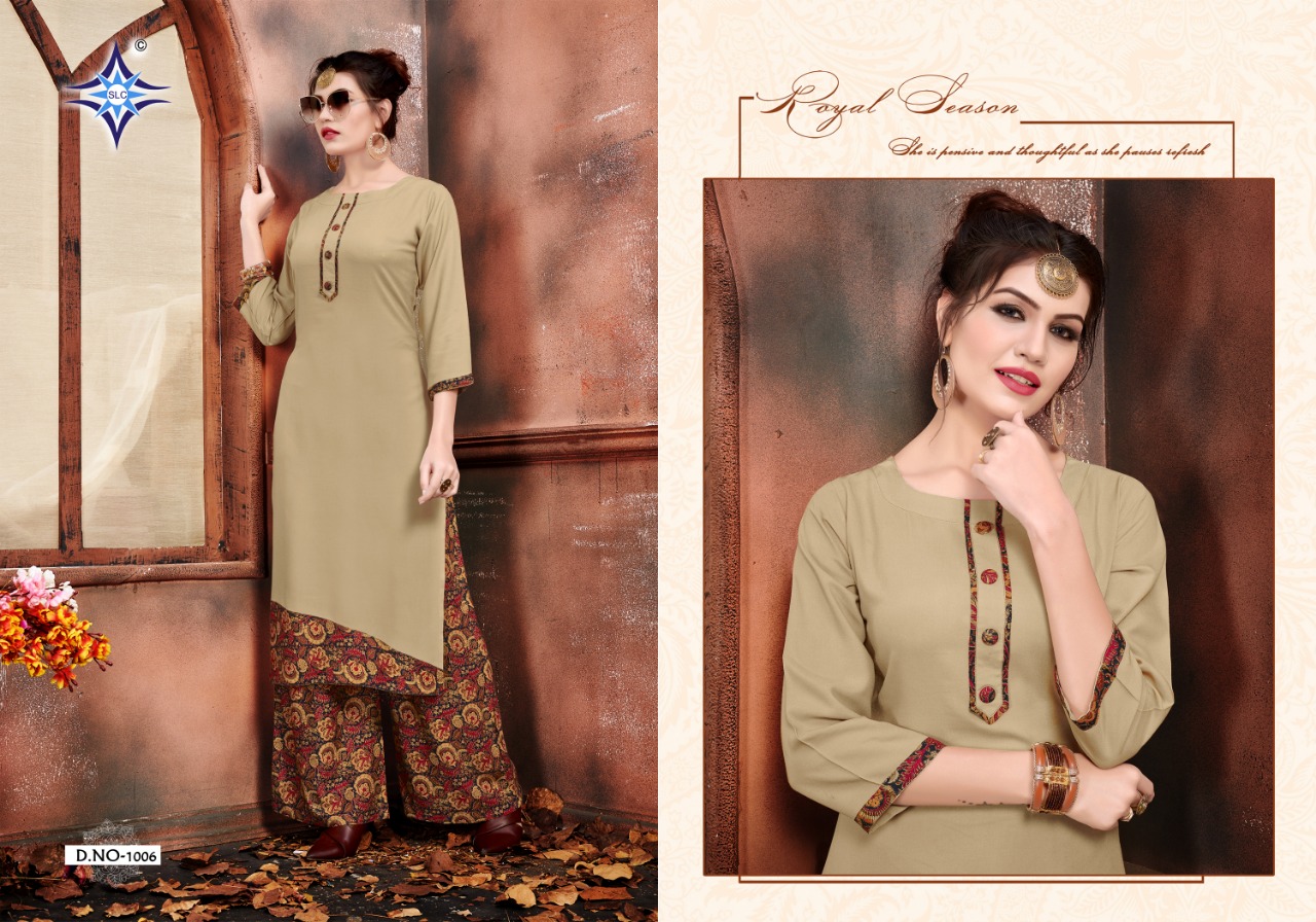 Slc By Femina Designser Wear Kurtis With Plazzzo Collection