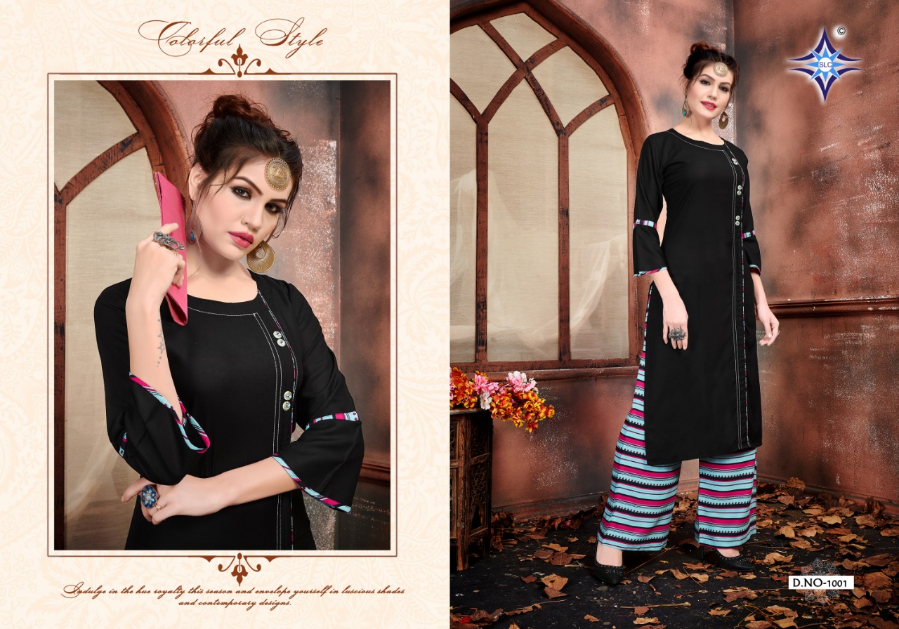 Slc By Femina Designser Wear Kurtis With Plazzzo Collection