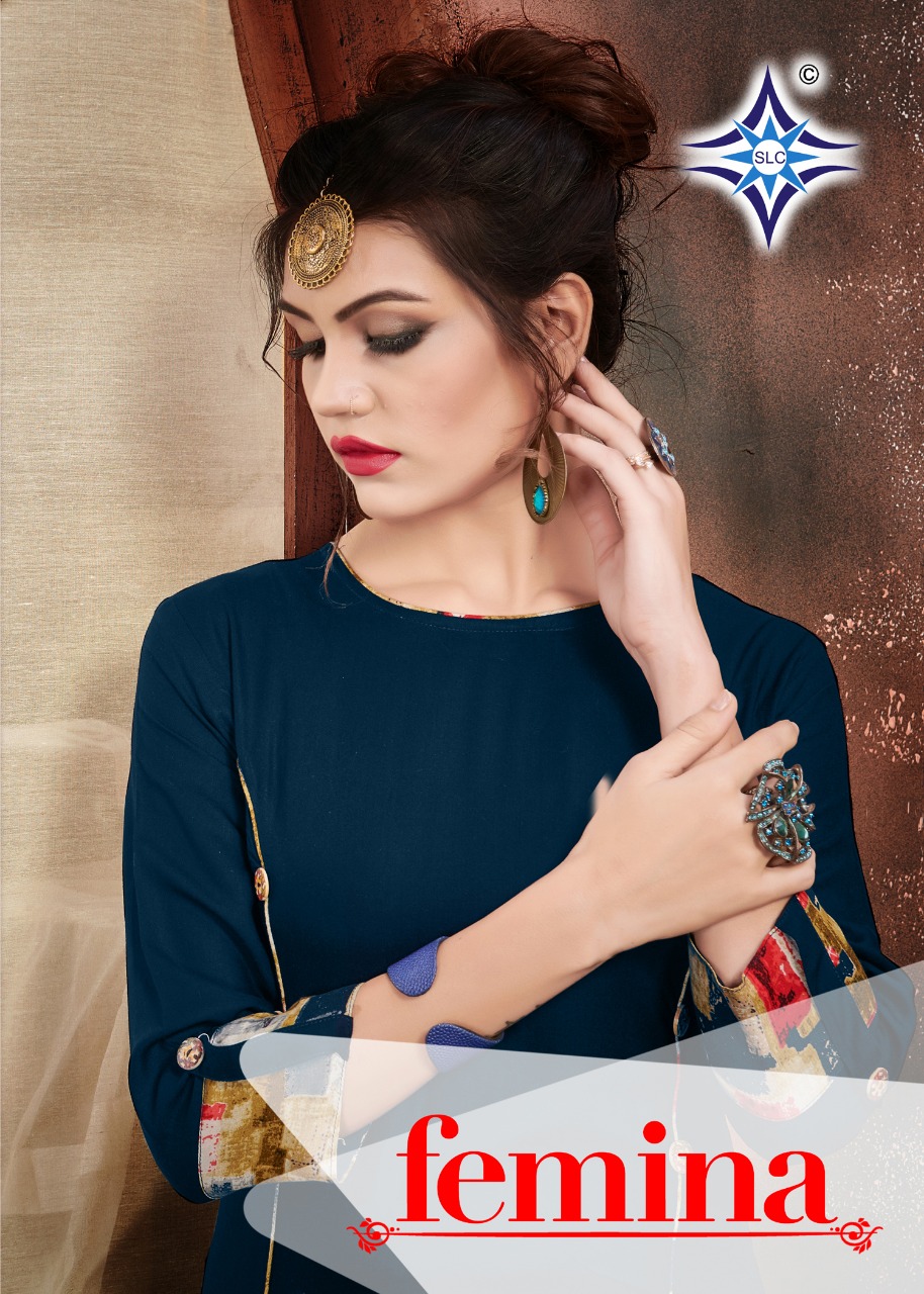 Slc By Femina Designser Wear Kurtis With Plazzzo Collection