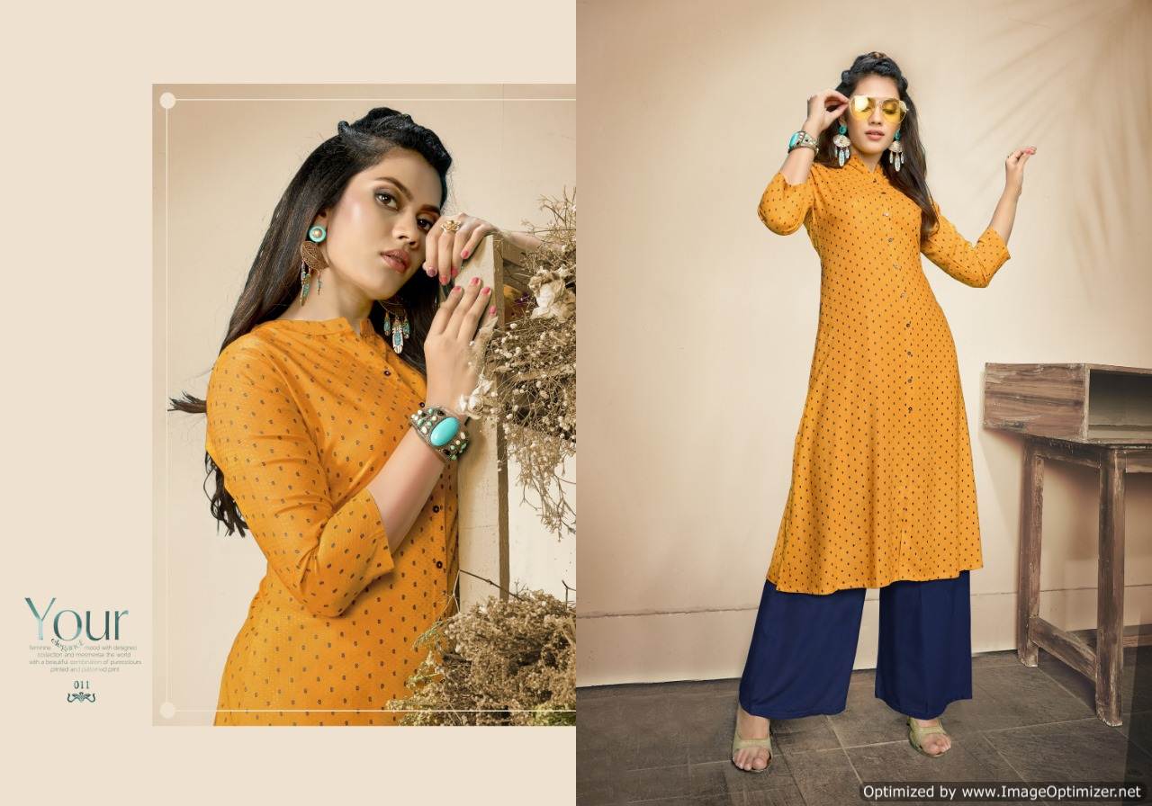 Kalariya By  Gallberry Heavy Rayon Kurti With Plazzo Collection