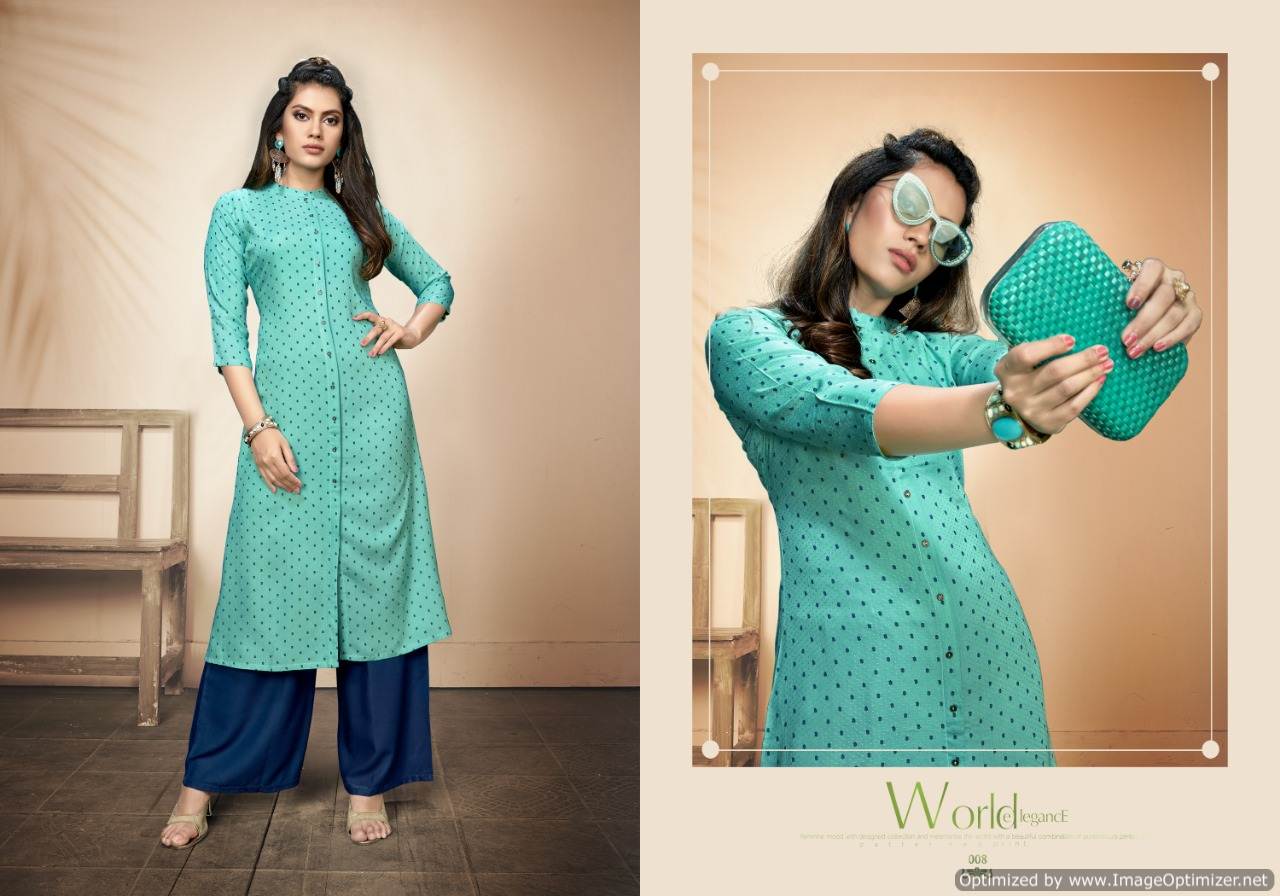 Kalariya By  Gallberry Heavy Rayon Kurti With Plazzo Collection