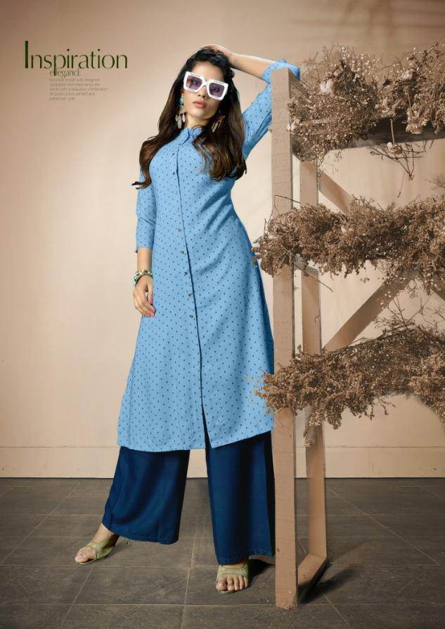 Kalariya By  Gallberry Heavy Rayon Kurti With Plazzo Collection