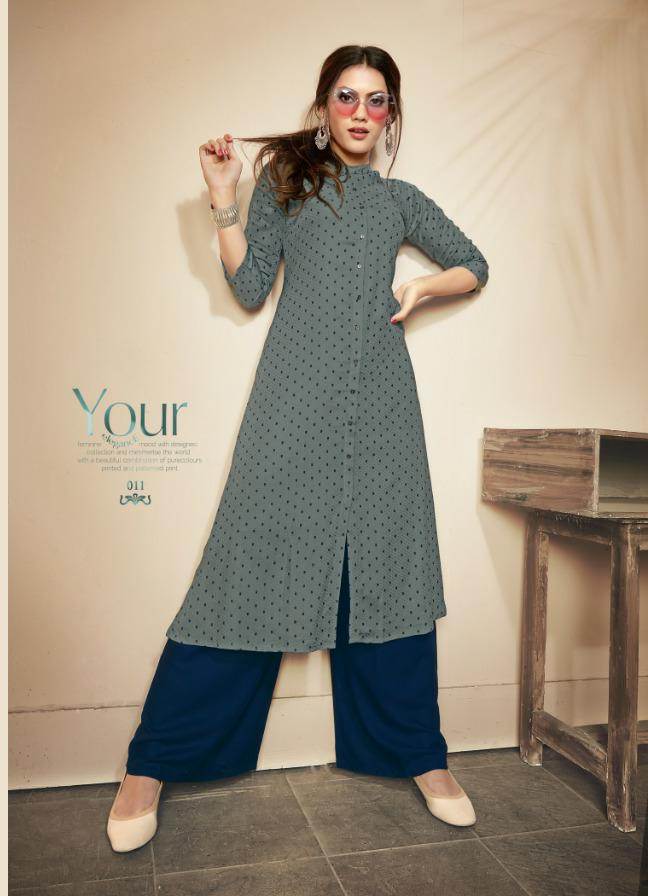 Kalariya By  Gallberry Heavy Rayon Kurti With Plazzo Collection