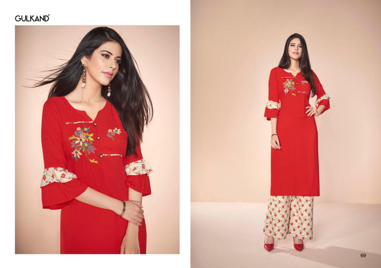 Kalam Vol 3 By Gulkand Designer Kurti With Plazzo Collection