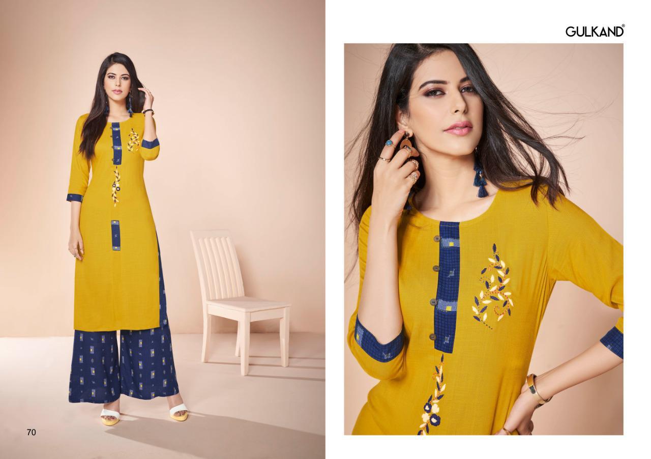 Kalam Vol 3 By Gulkand Designer Kurti With Plazzo Collection