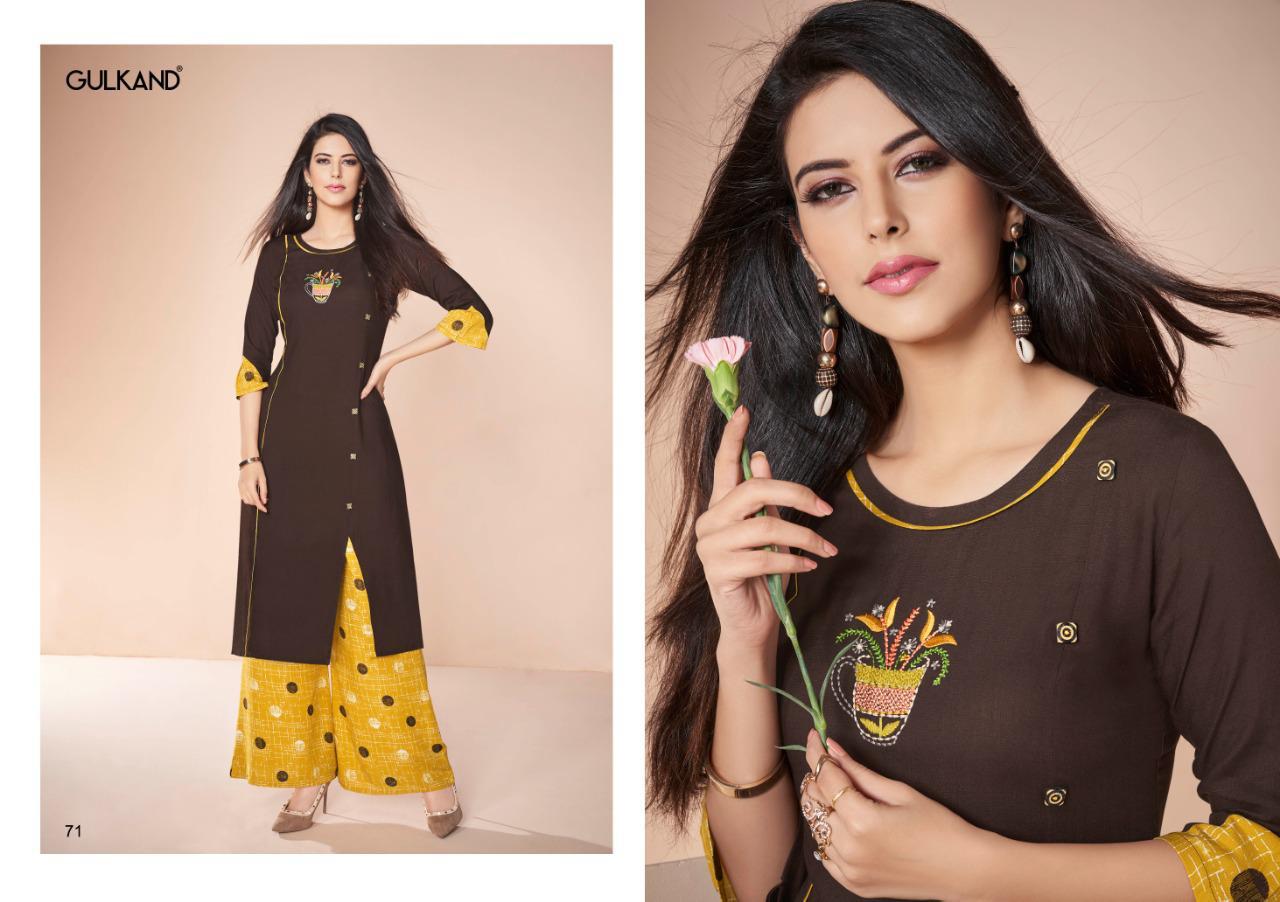 Kalam Vol 3 By Gulkand Designer Kurti With Plazzo Collection