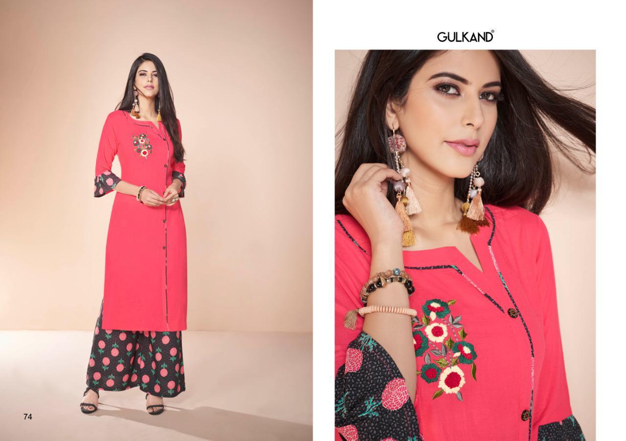 Kalam Vol 3 By Gulkand Designer Kurti With Plazzo Collection