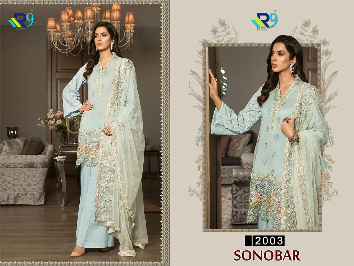 Sanobar By R9 Designer Georgette Pakistani Suits Collection