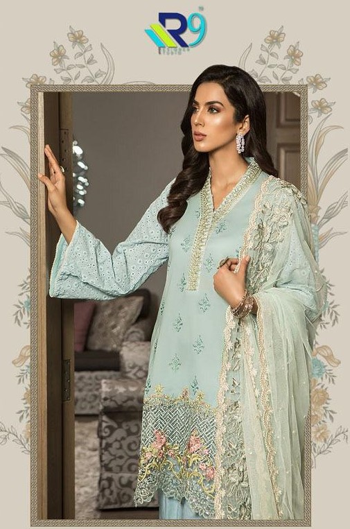 Sanobar By R9 Designer Georgette Pakistani Suits Collection