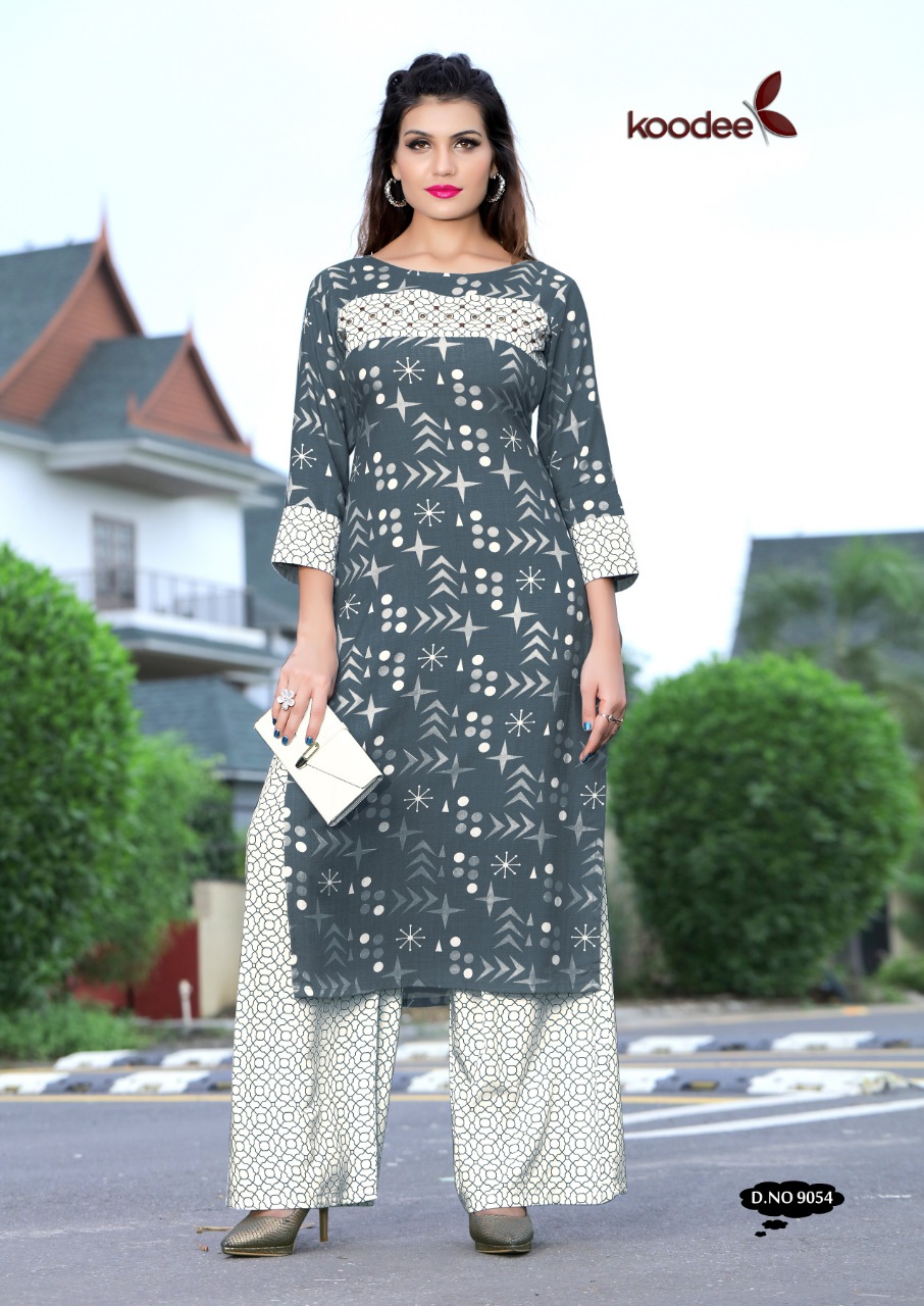 Square By Koodee Rayon Kurtis With Plazzo Collection