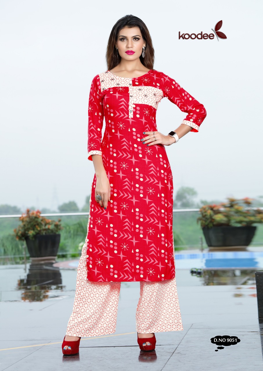 Square By Koodee Rayon Kurtis With Plazzo Collection