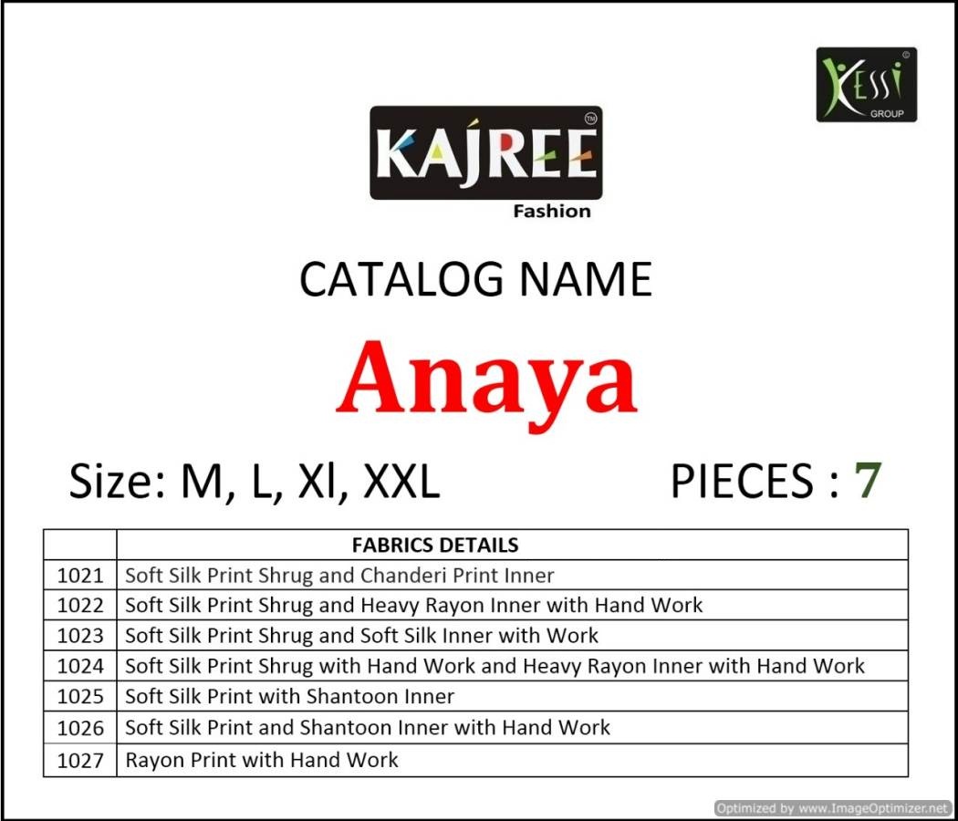 Anaya By Kajree Designer Festive Wear Kurtis Catalogue