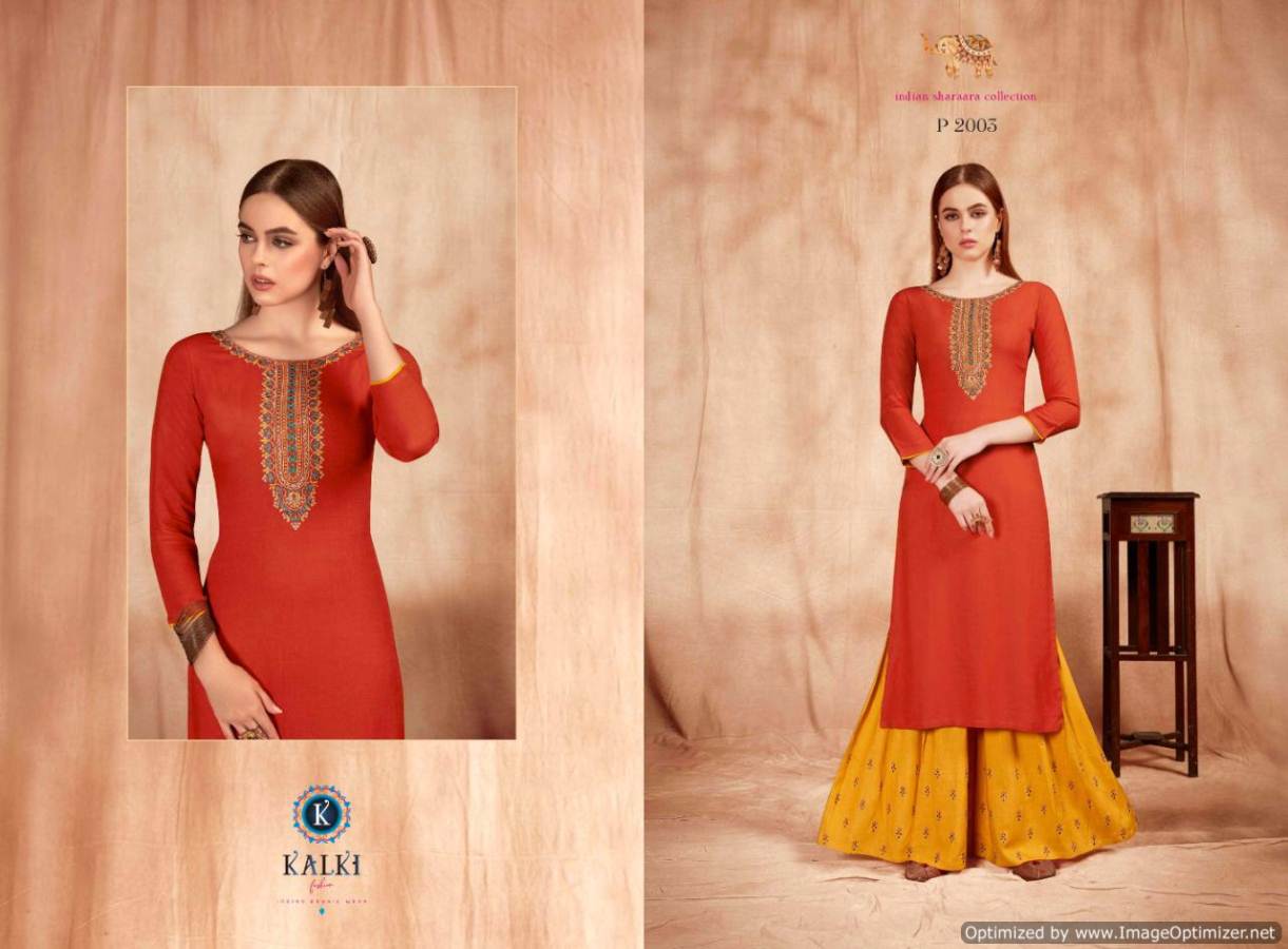 Chitarasla By Kalki  Rayon State Kurtis With Plazzo Collection