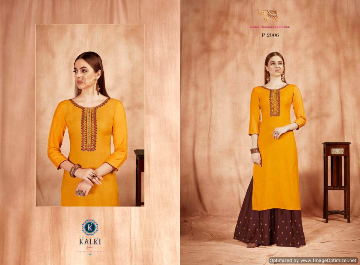 Chitarasla By Kalki  Rayon State Kurtis With Plazzo Collection