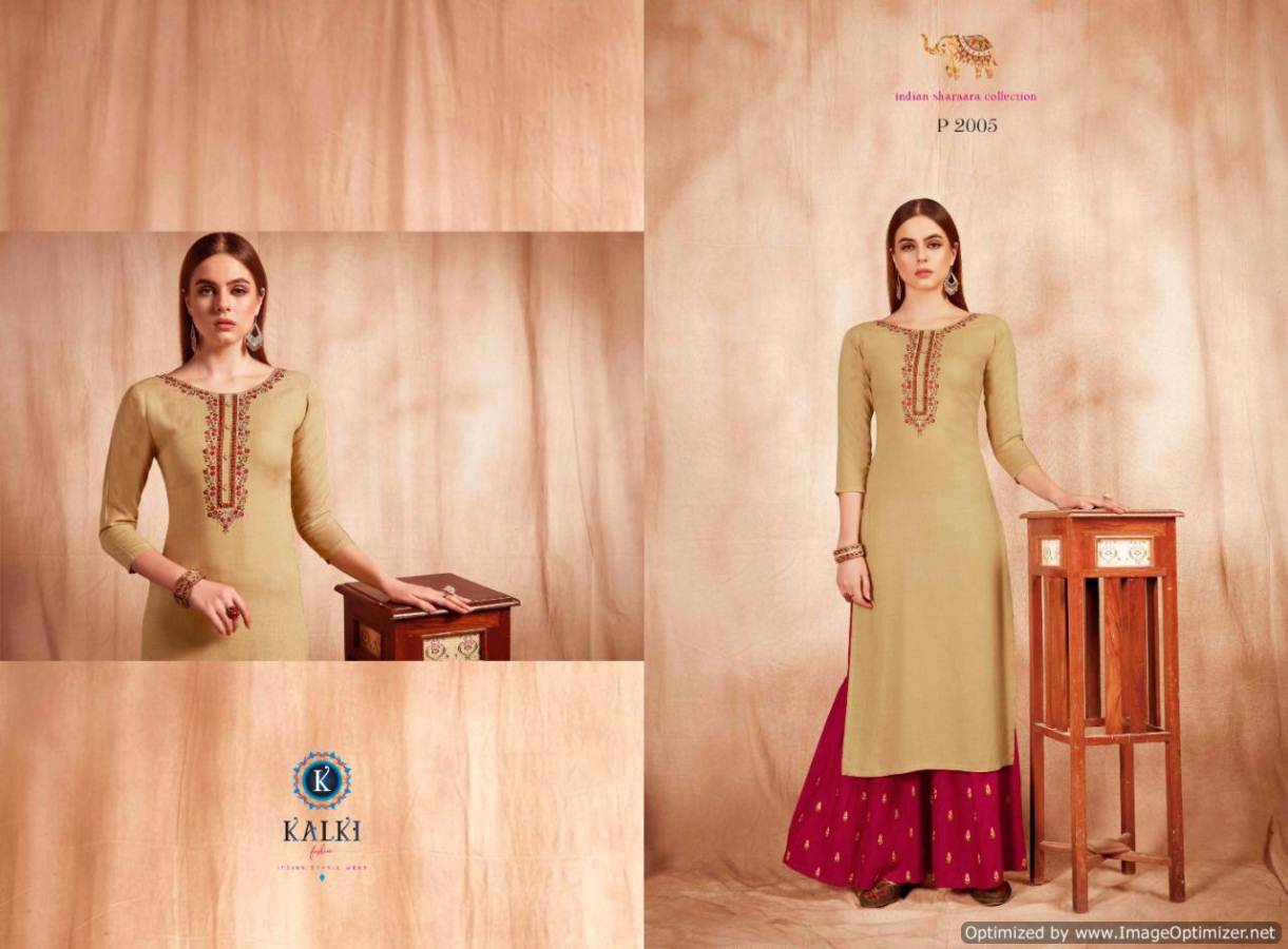 Chitarasla By Kalki  Rayon State Kurtis With Plazzo Collection