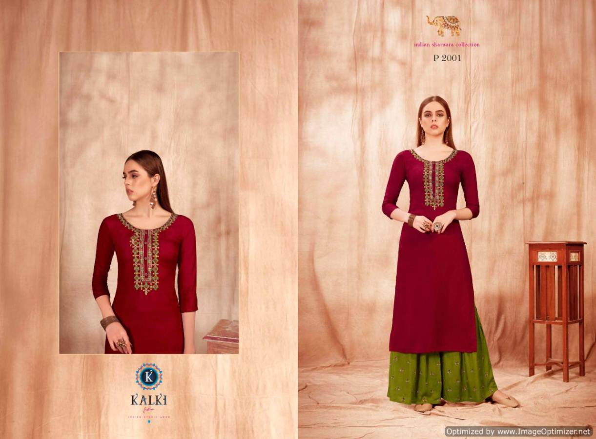 Chitarasla By Kalki  Rayon State Kurtis With Plazzo Collection