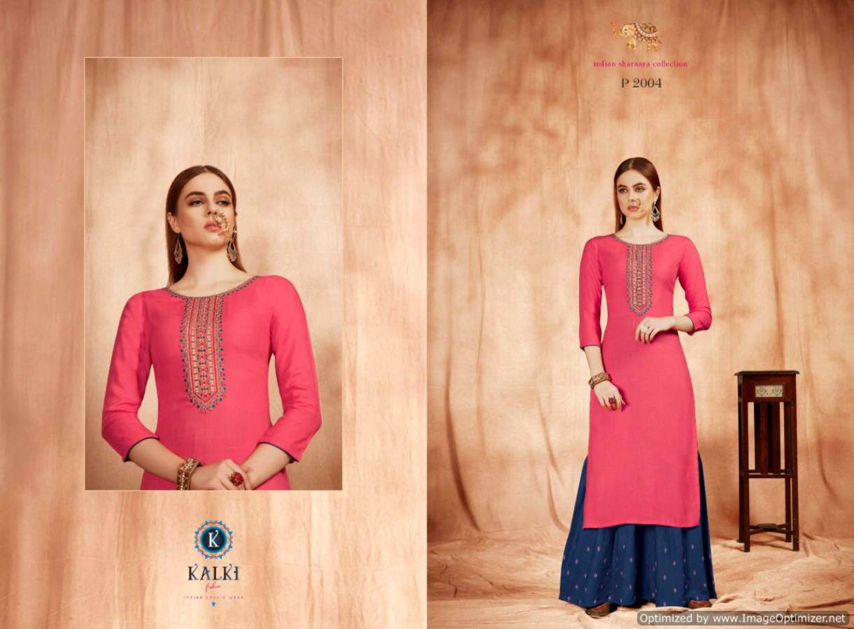 Chitarasla By Kalki  Rayon State Kurtis With Plazzo Collection