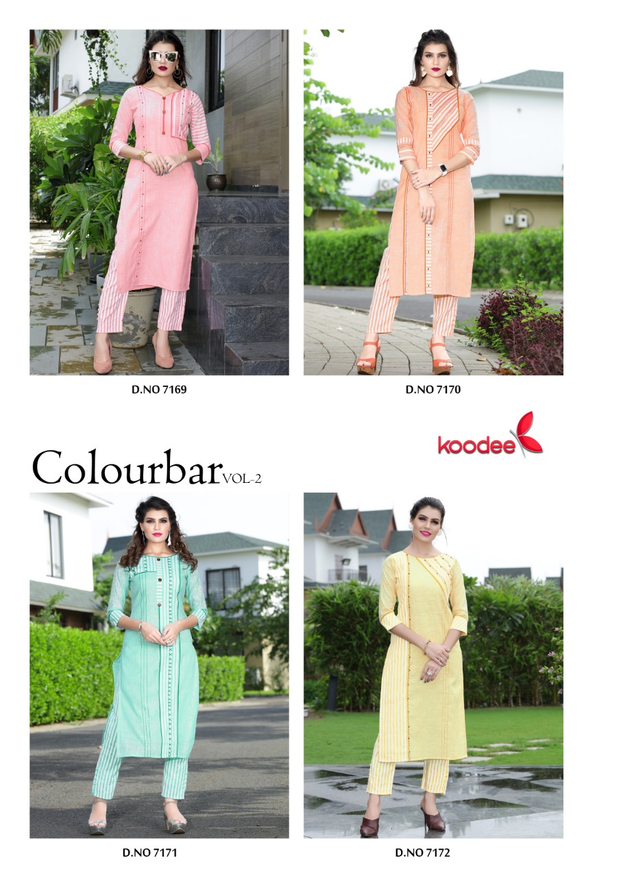 Colorbar Vol 2 By Koodee Designer Kurtis With Pant Catalogue.